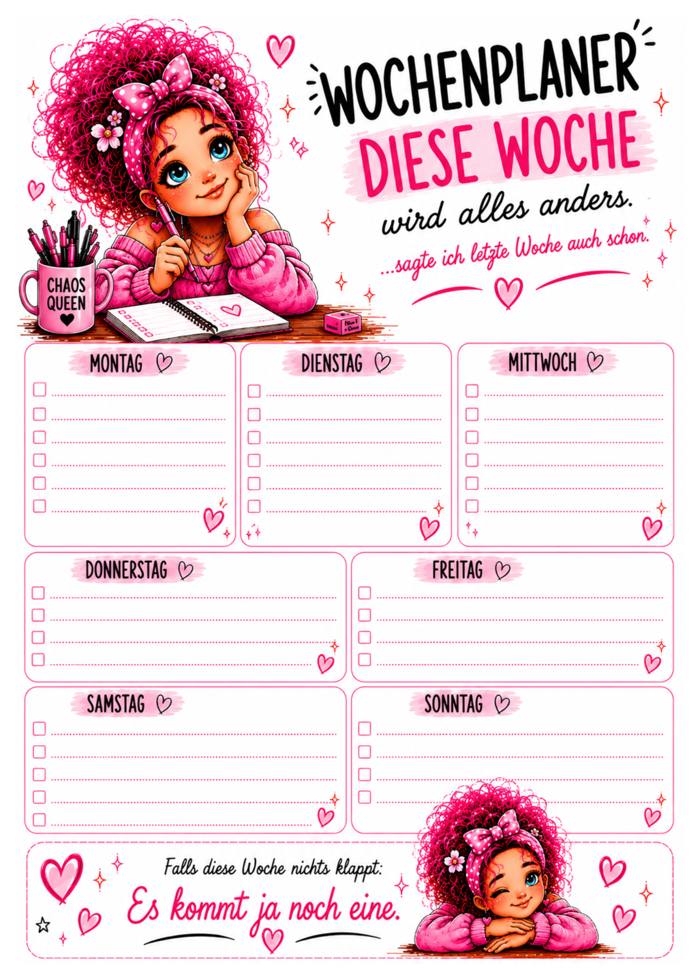 Chaos Queen – A5 Planer- & Notizblock