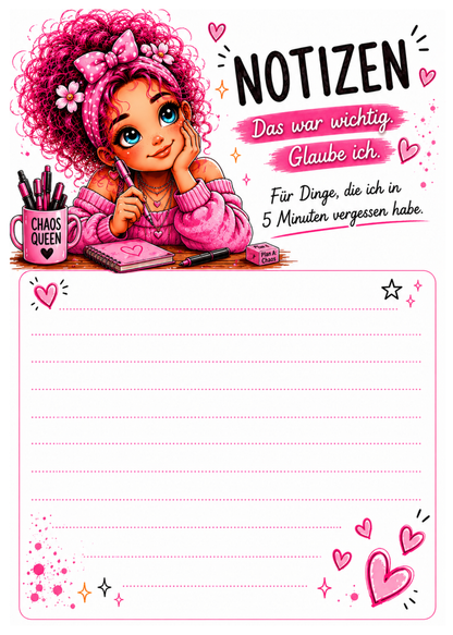 Chaos Queen – A5 Planer- & Notizblock
