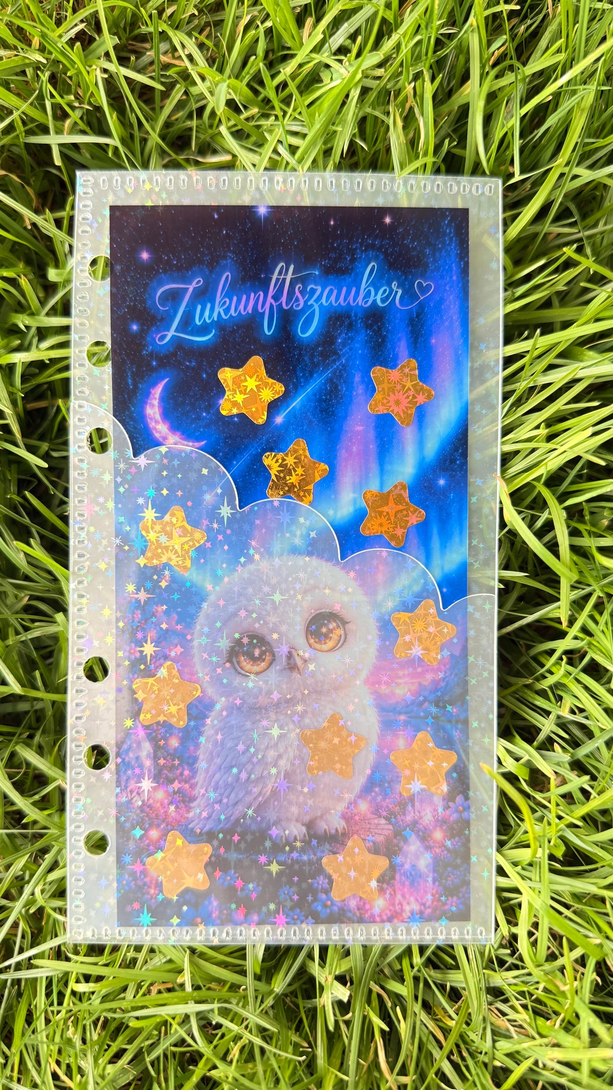 Klarsichtchallenge mit Glitzerhülle für A6 Binder Sparchallenge