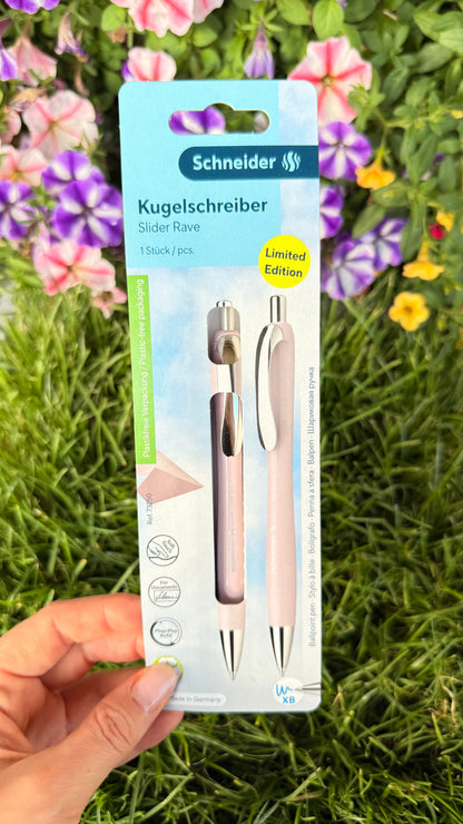 Schneider Slider Rave XB Kugelschreiber – Limited Edition Rosa | Schreibfarbe Blau