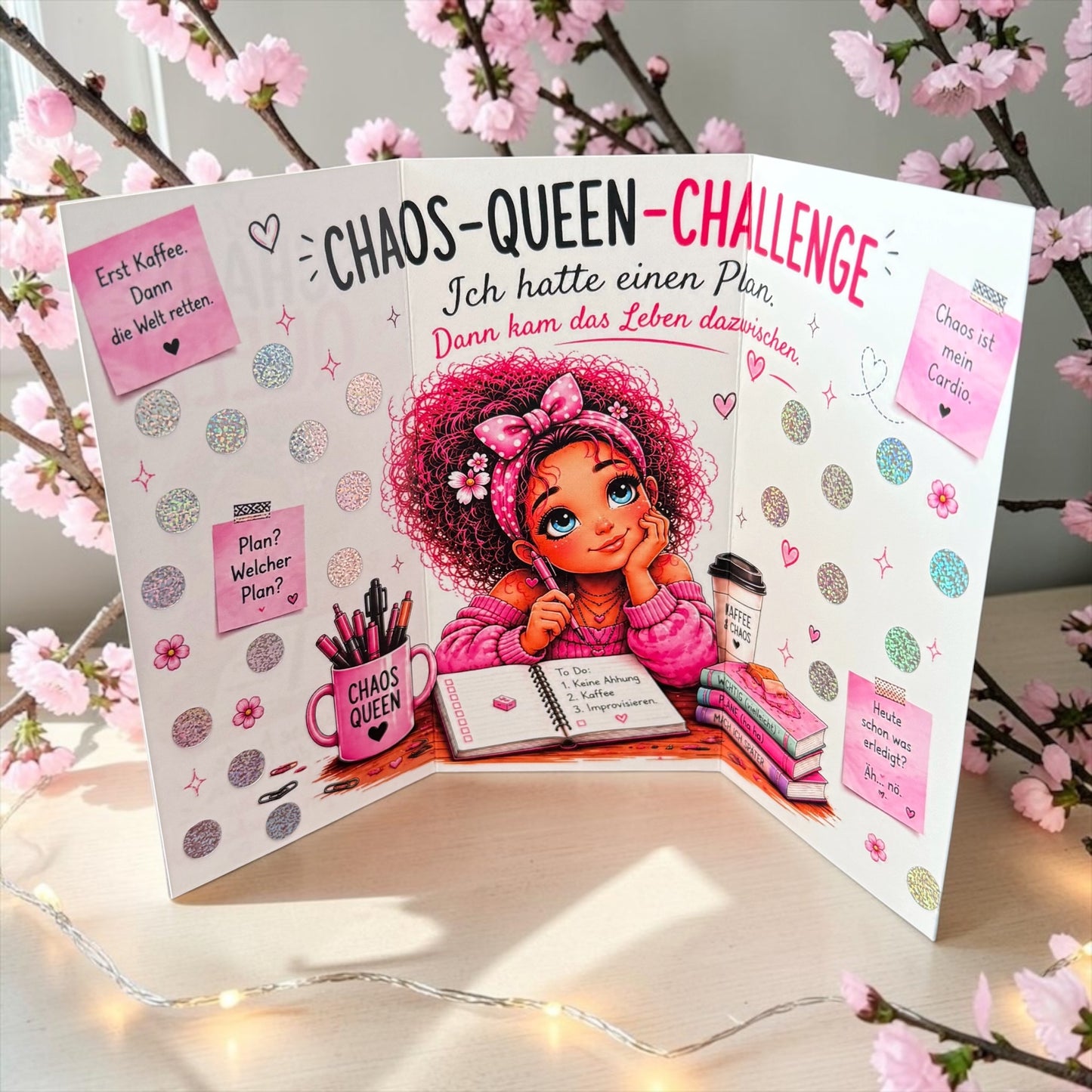 Chaos Queen - Rubbellose A6 Klappkarte
