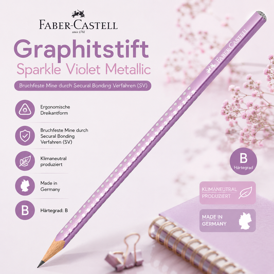 Faber-Castell Graphitstift Sparkle Rose Metallic – Härtegrad B