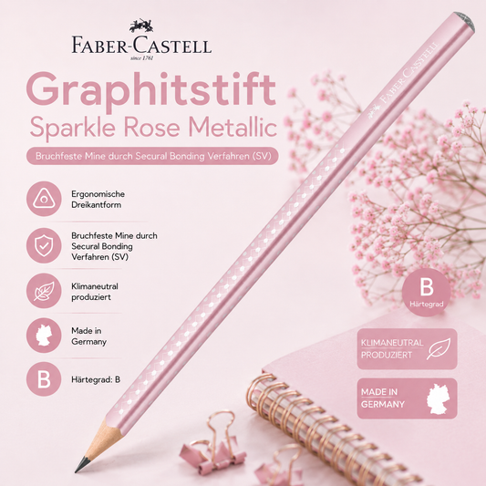 Faber-Castell Graphitstift Sparkle Rose Metallic – Härtegrad B