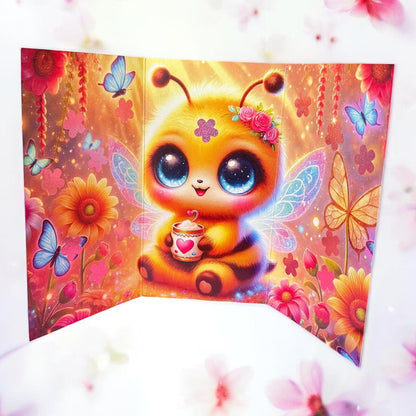 Happy Bee – A6 Dreifach-Klappkarte