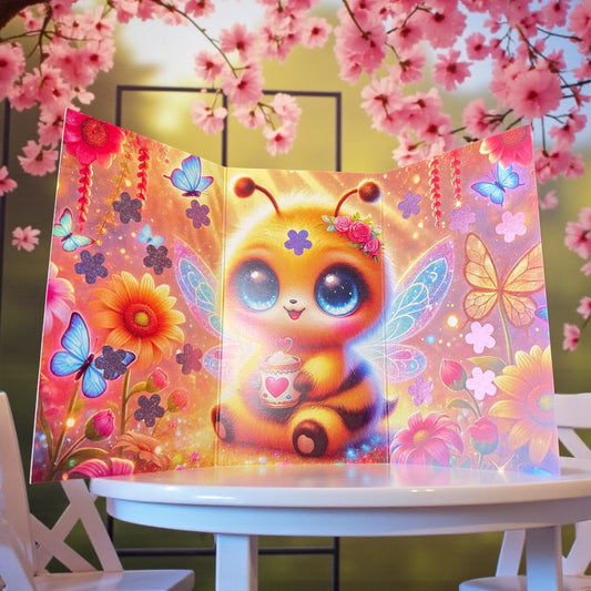 Happy Bee – A6 Dreifach-Klappkarte